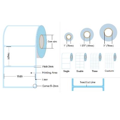 Étiquette d’expédition thermique directe étanche
