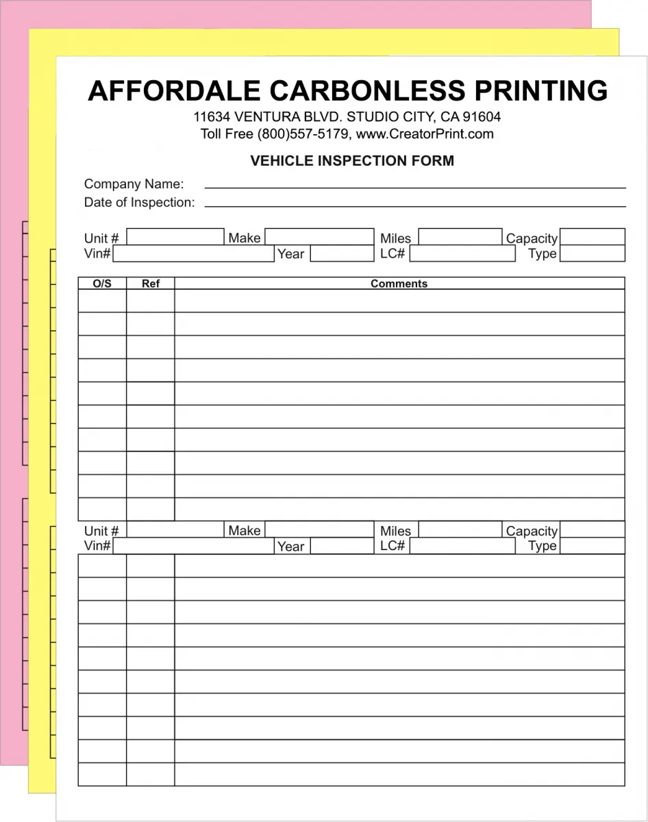 papier NCR imprimé sur mesure